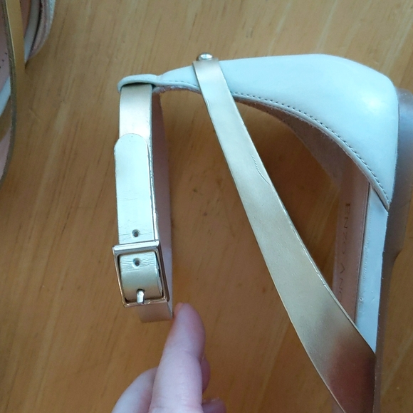 Enzo Angiolini Leather Pointy Toe Snake Flats with Ankle Strap - Picture 13 of 16